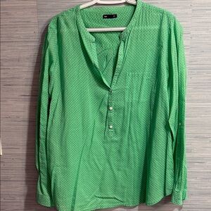 GAP Green Polka Dot Blouse